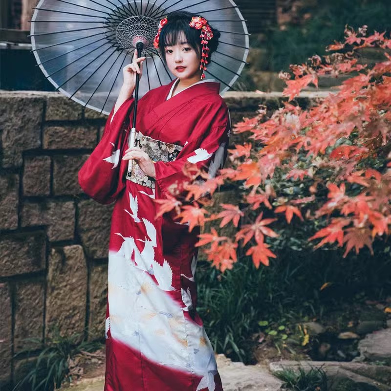 Japanese Women Formal Wear - Women's Japanese Formal Kimono Red Color