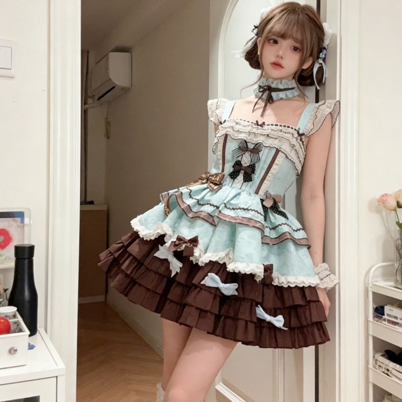 Shift Dress Sleeveless - Sweet Japanese Lovely JK Dress Set
