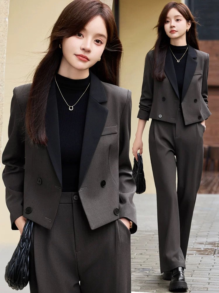 Women'S Elegant Formal Wear - Gray short blazer for women, new