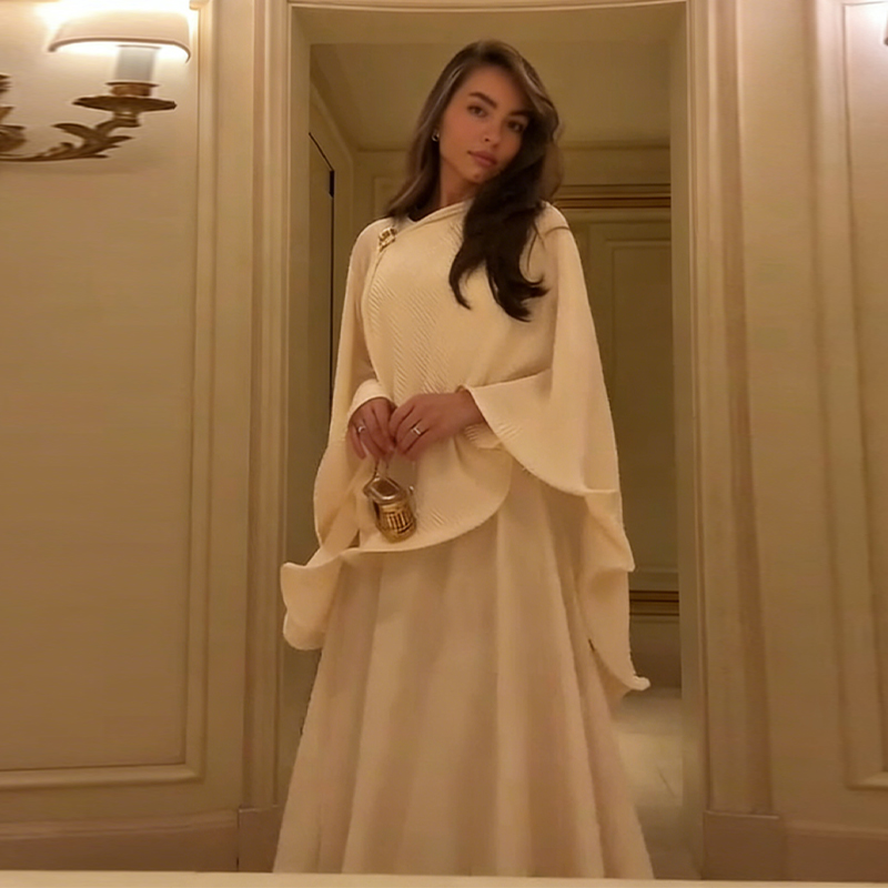 Romantic Graceful Shawl Dress  - Women'S Elegant Formal Wear 评论和价格
