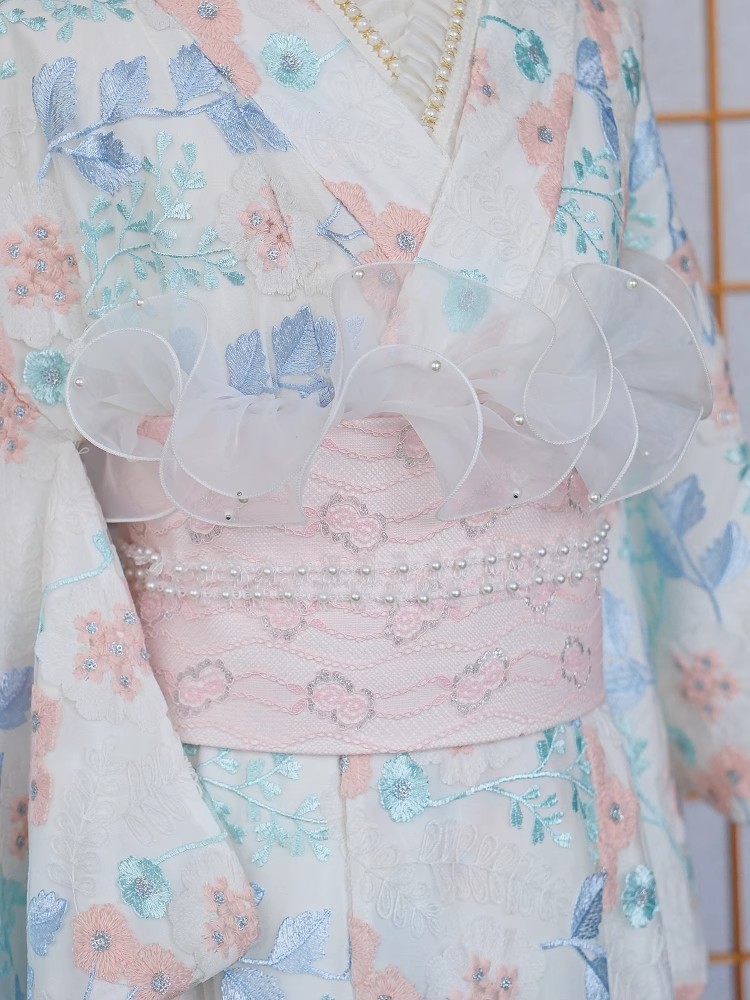 Lace-Trimmed Kimono Undergarme - Japanese Women Formal Wear 评论和价格