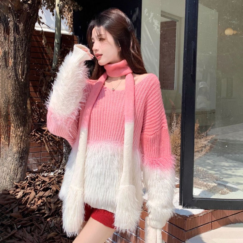 Women's Gradient V-Neck Sweate - Cashmere Sweater Formal 评论和价格