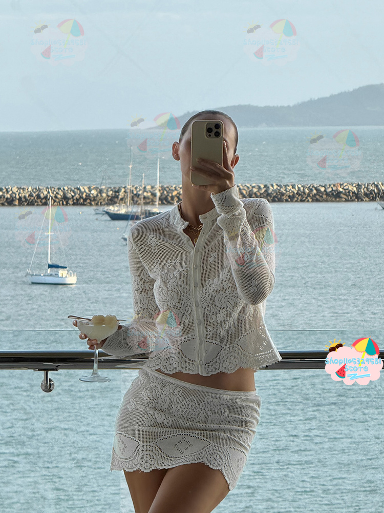 White Floral Hollow Crochet Tw - Women'S Holiday Formal Wear 评论和价格