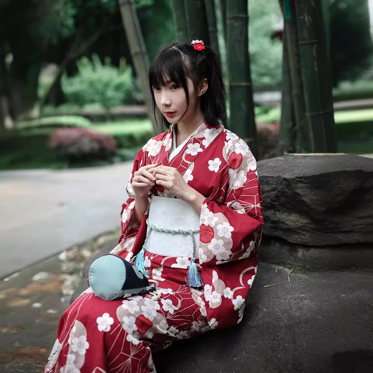 Red Japanese Yukata Kimono Fem - Japanese Women Formal Wear 评论和价格