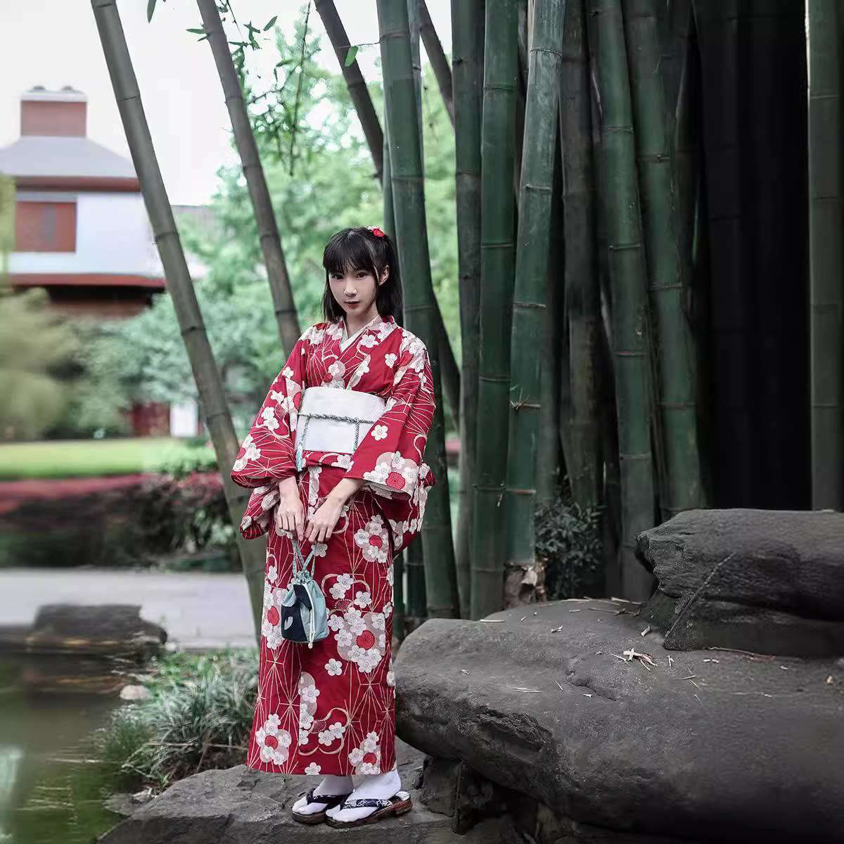 Red Japanese Yukata Kimono Fem - Japanese Women Formal Wear 评论和价格