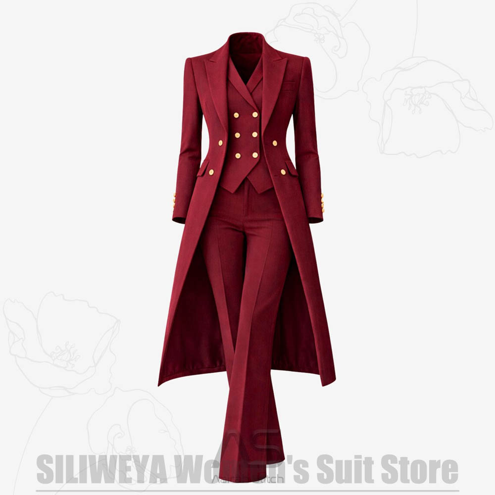 Women's Suit 3 Piece Double Br - Women'S Elegant Formal Wear 评论和价格
