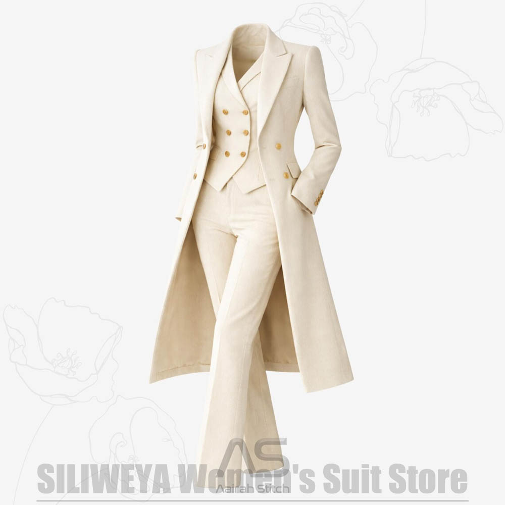 Women's Suit 3 Piece Double Br - Women'S Elegant Formal Wear 评论和价格