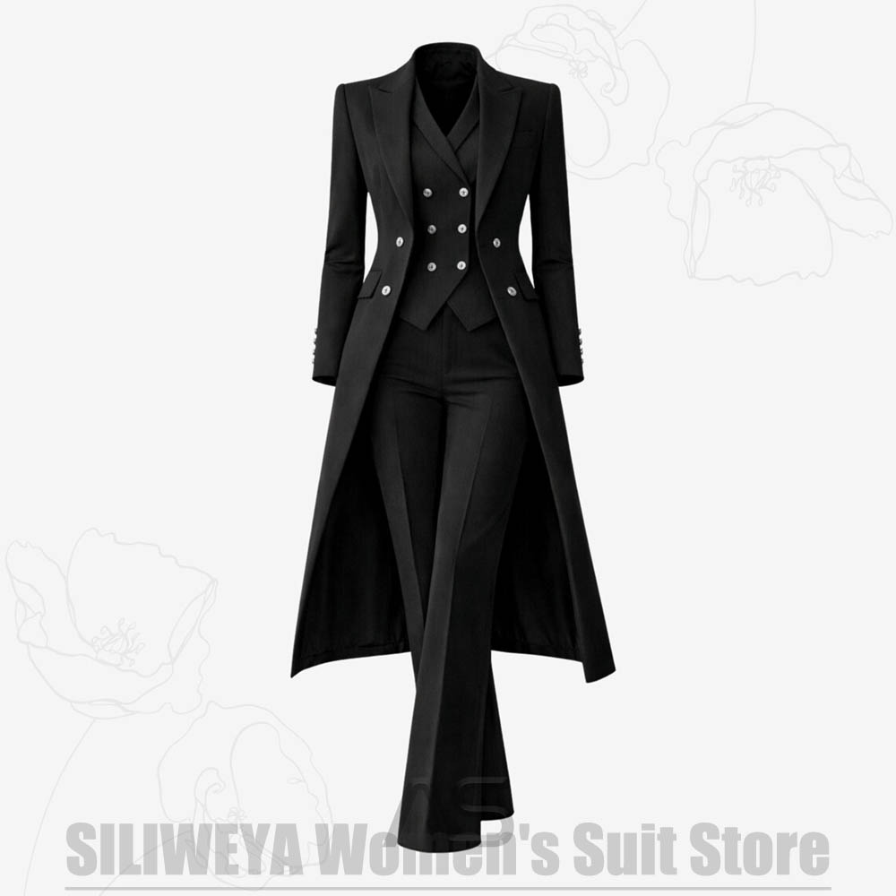 Women's Suit 3 Piece Double Br - Women'S Elegant Formal Wear 评论和价格