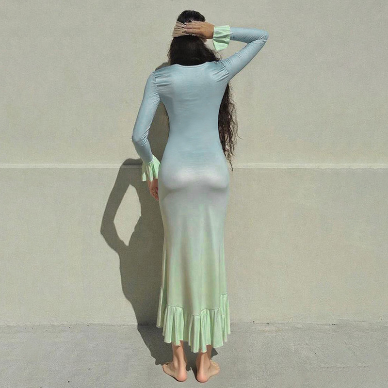 Gradient Blue Women Prom Dress - Women'S Holiday Formal Wear 评论和价格