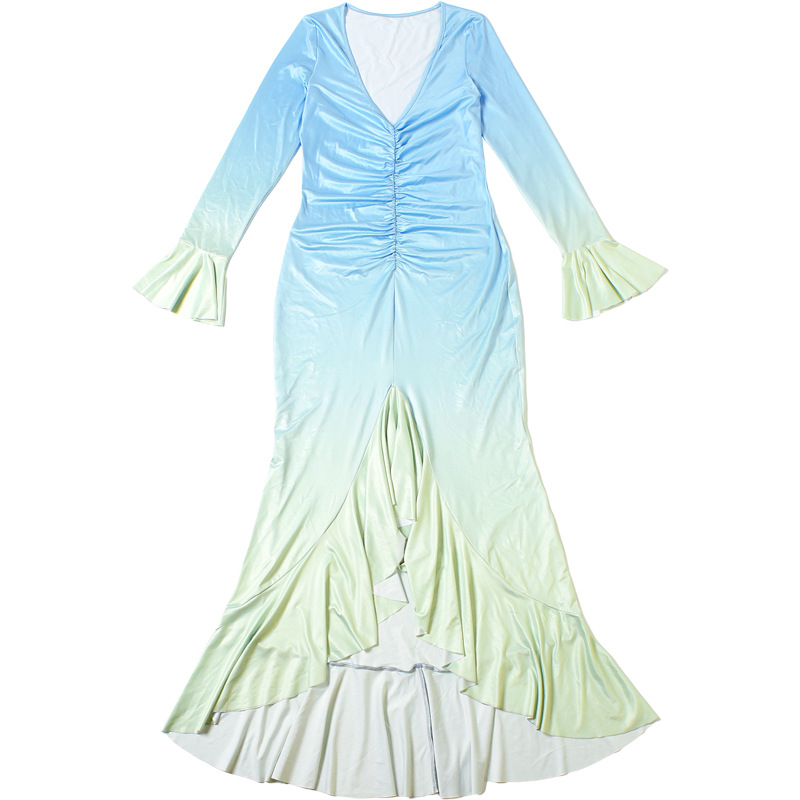 Gradient Blue Women Prom Dress - Women'S Holiday Formal Wear 评论和价格