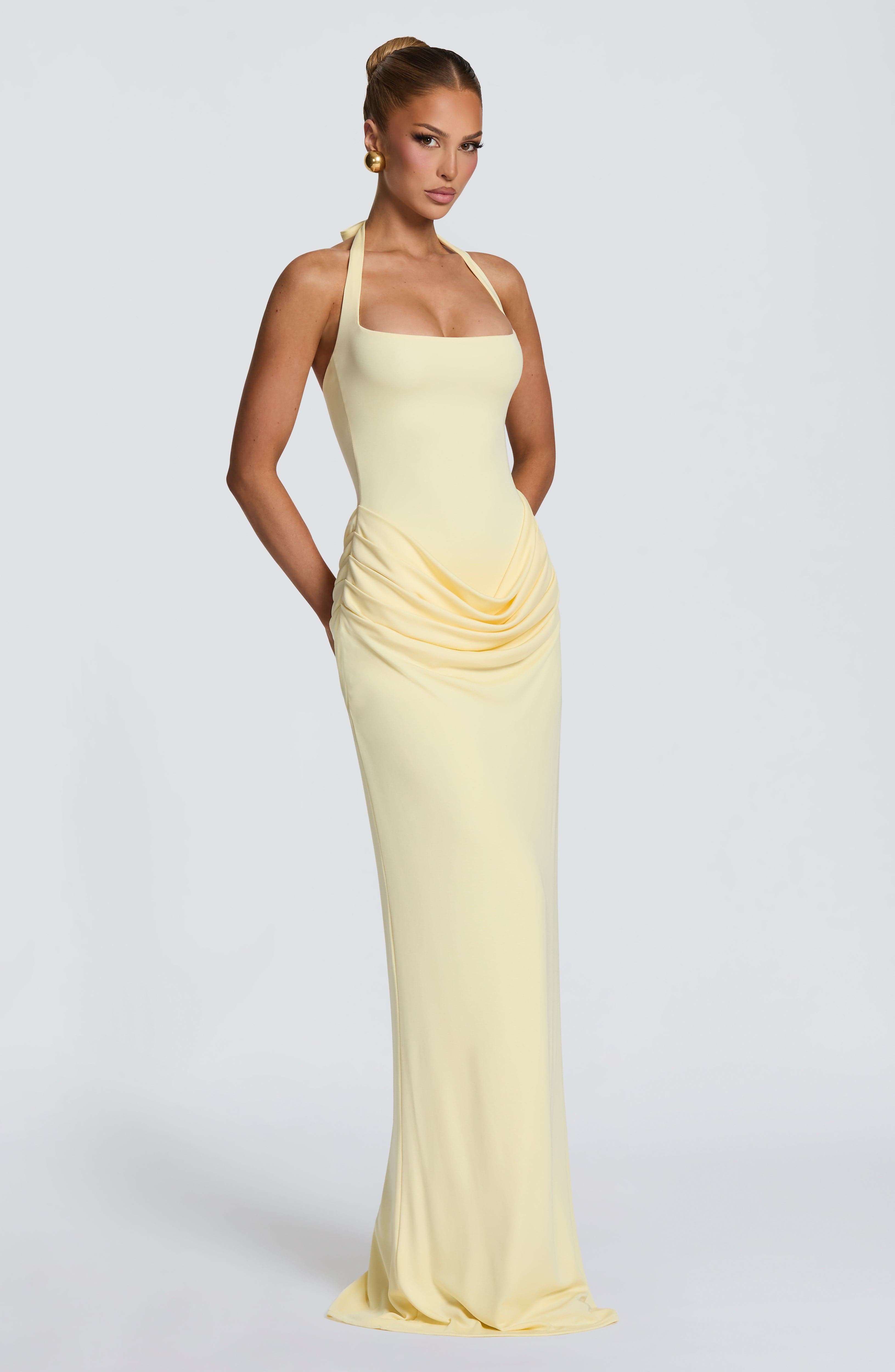 Halter Square Neck Maxi Dress  - Shift Dress Sleeveless 评论和价格