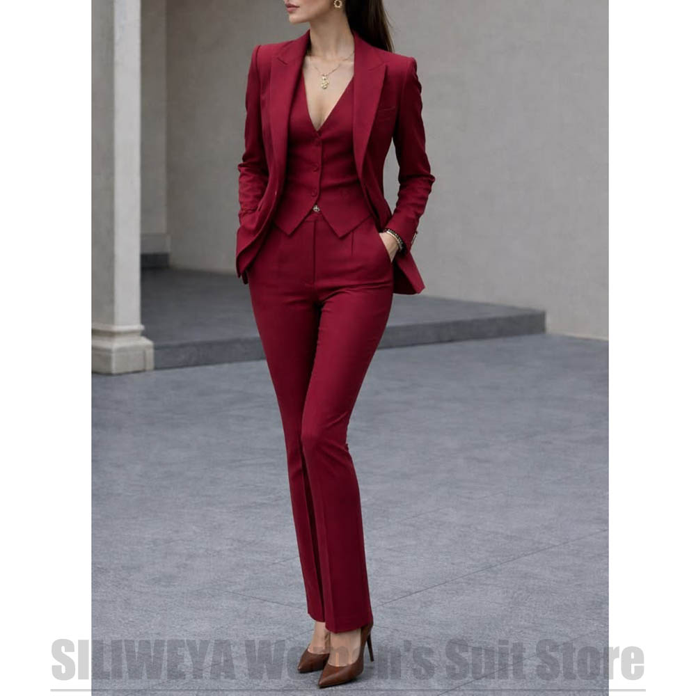Women 3 Piece Suit Set Blazer  - Women'S Elegant Formal Wear 评论和价格