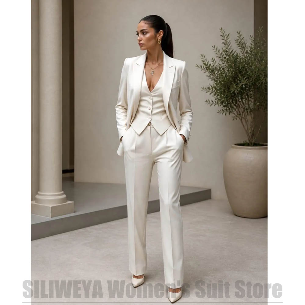 Women 3 Piece Suit Set Blazer  - Women'S Elegant Formal Wear 评论和价格