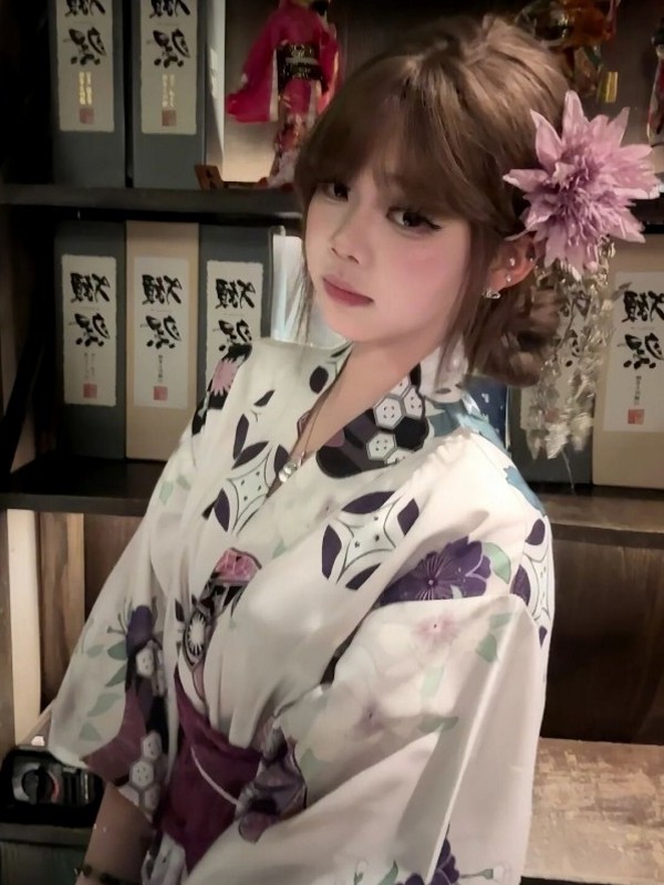 Traditional Purple Kimono Bath - Japanese Women Formal Wear 评论和价格
