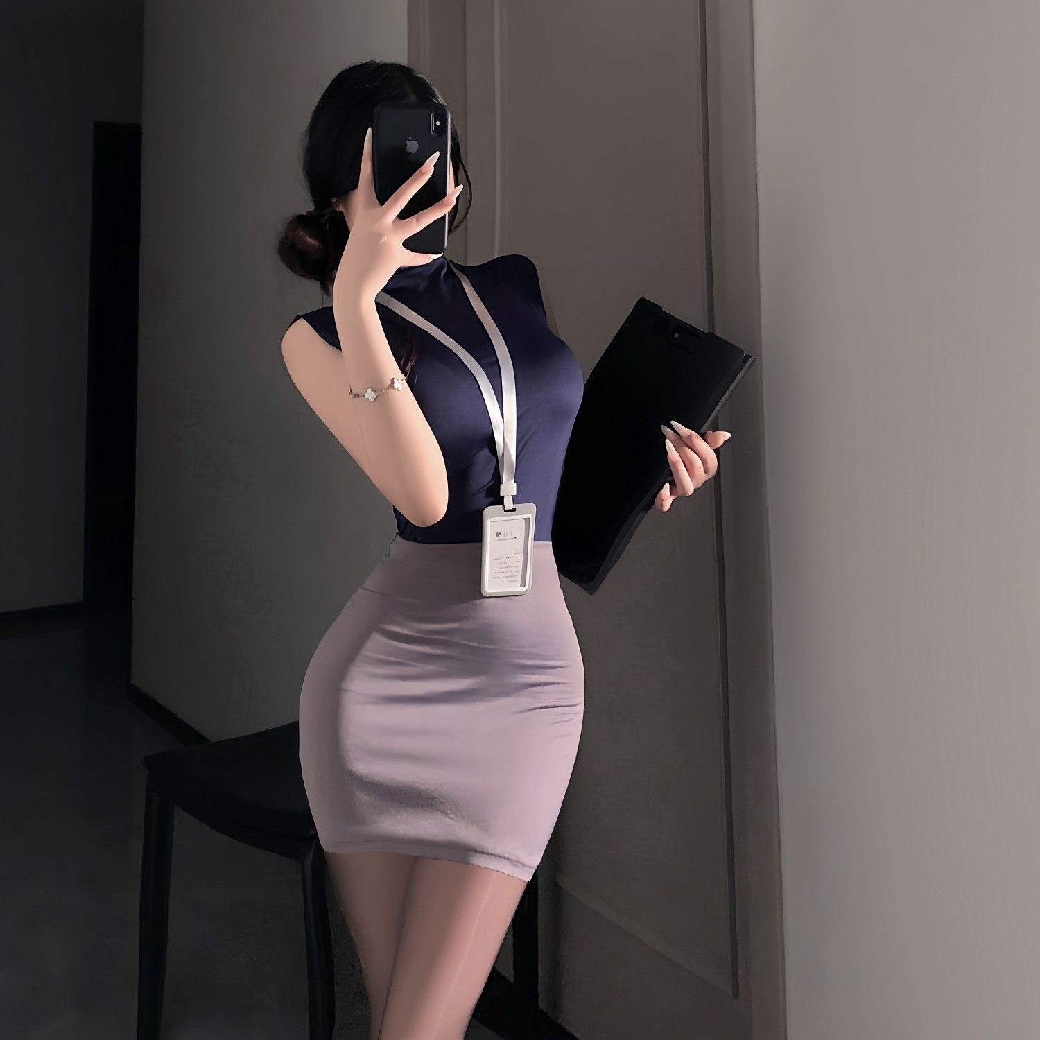 Sweet Skirts Set OL Sexy Pure  - Shift Dress Sleeveless 评论和价格